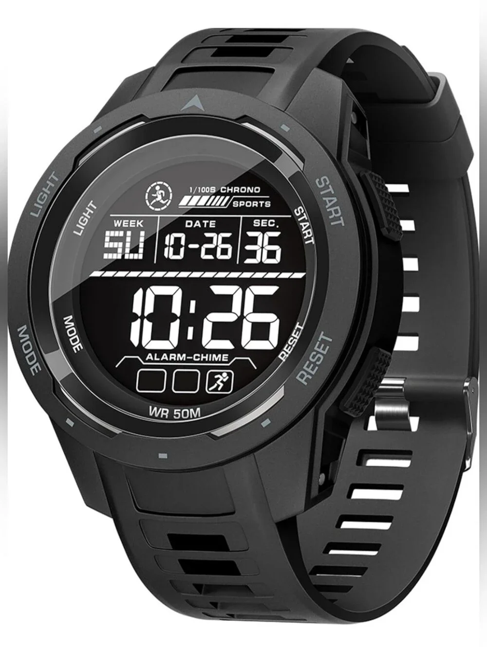 Dual Function Digital Sports Watch, Waterproof 5ATM, LED, Military Style